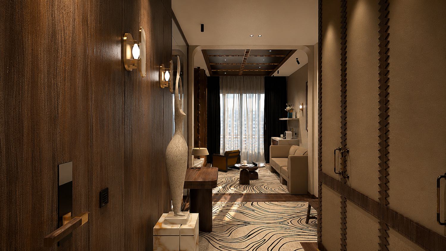 Hôtel de luxe — suite, rendu photoréaliste
