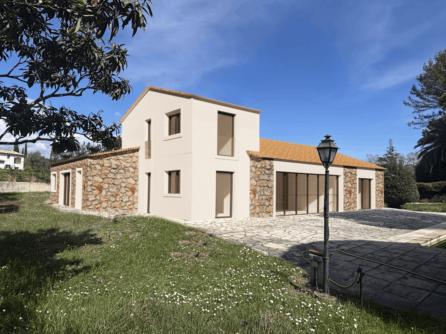 La Bastide — insertion paysagère, façade sud