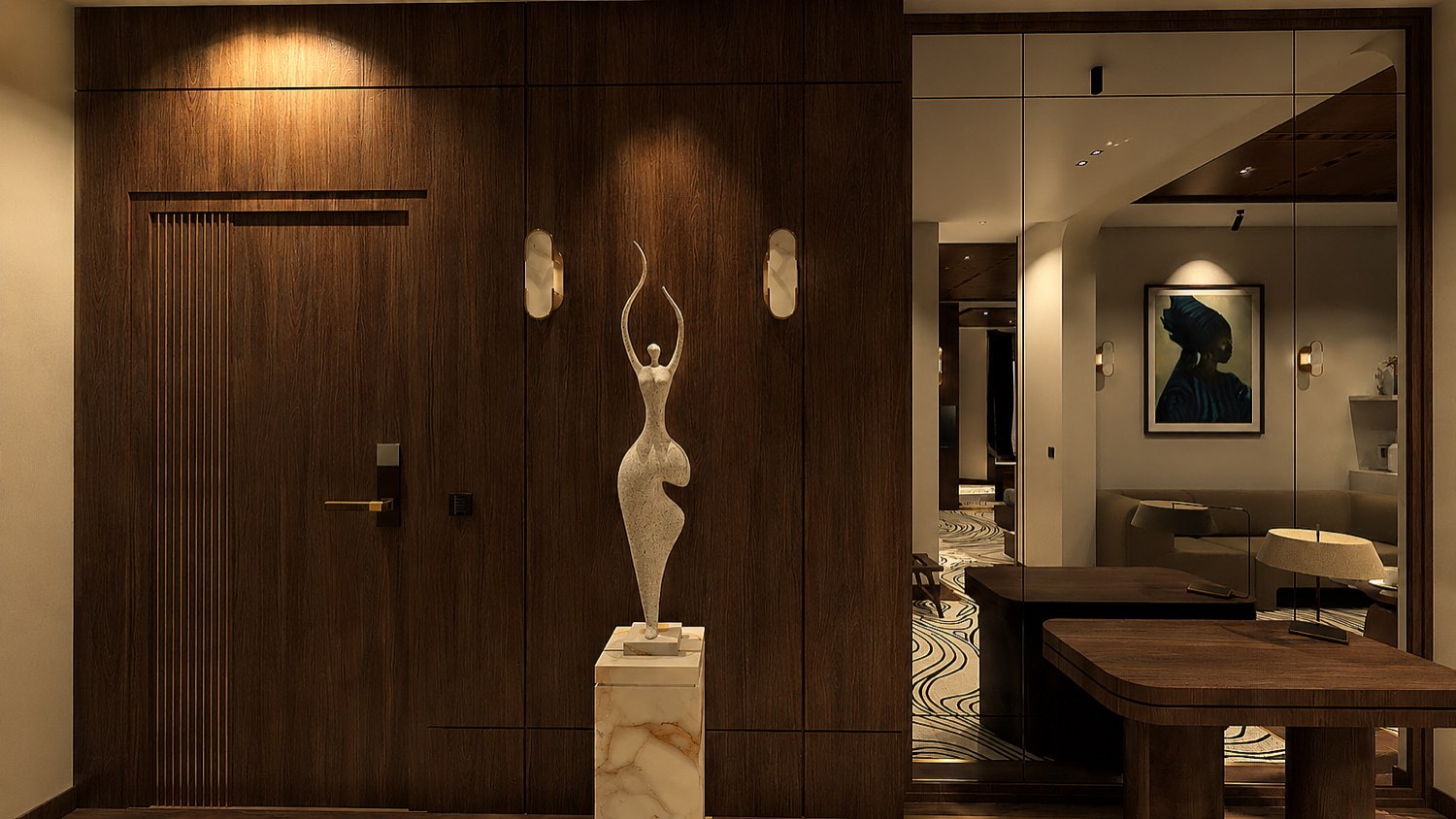 Hôtel de luxe — Suite — sas d’entrée
