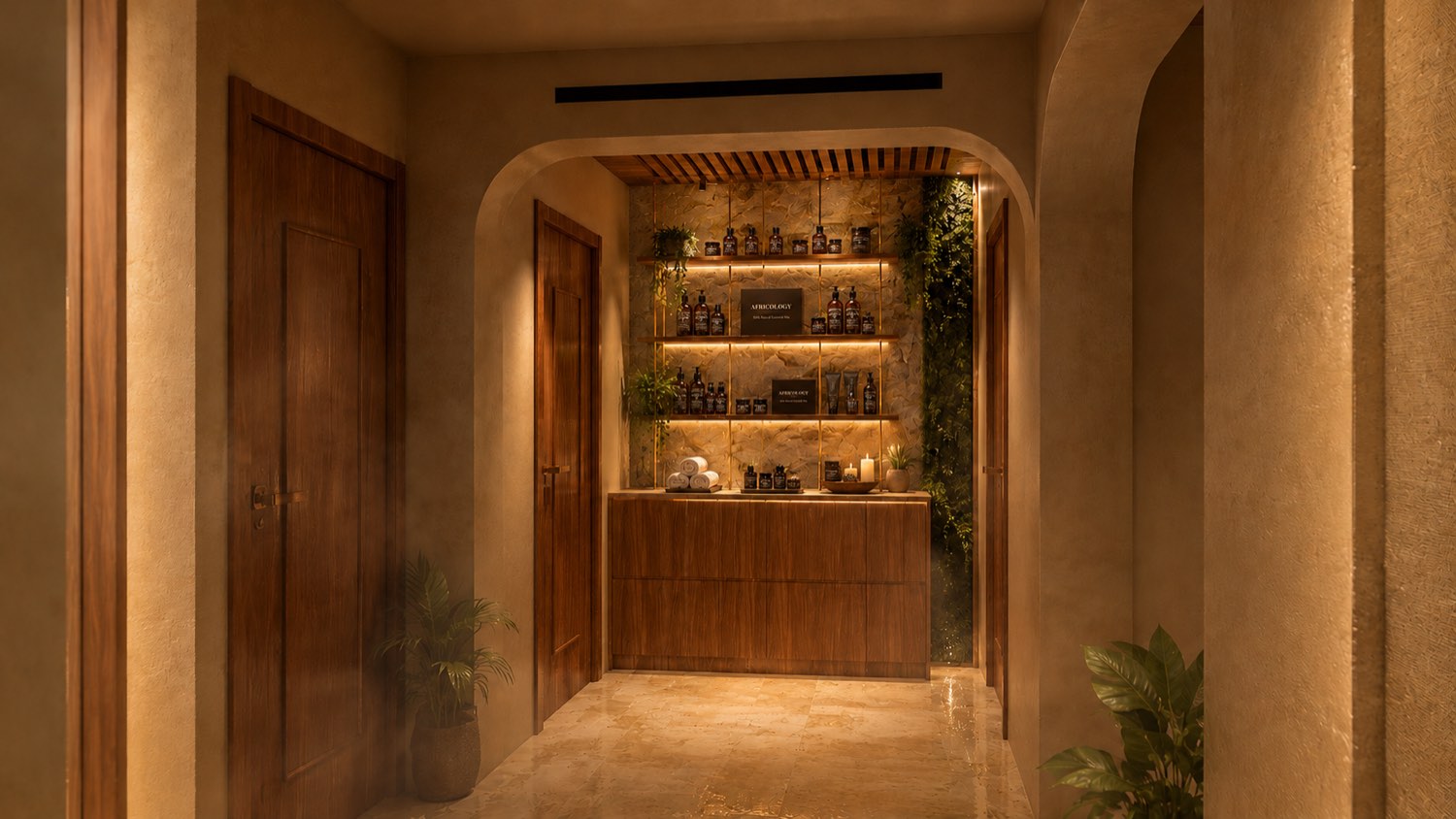 Hôtel de luxe — Spa — accueil et comptoir de soins