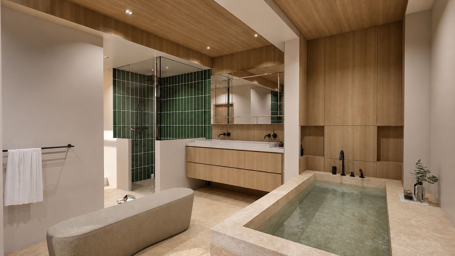 Villa Triplex — Salle de bains — baignoire encastrée